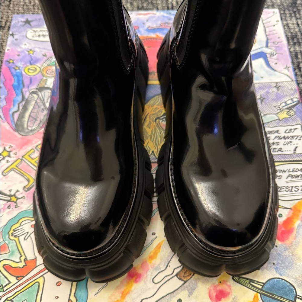 Jeffrey Campbell Stomped Platform Boots Black - Picture 5 of 13